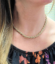 Load image into Gallery viewer, 14k Yellow &amp; White Gold 6mm Cashmere Rope Choker Necklace 16&quot;
