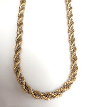 Load image into Gallery viewer, 14k Yellow &amp; White Gold 6mm Cashmere Rope Choker Necklace 16&quot;
