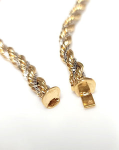 14k Yellow & White Gold 6mm Cashmere Rope Choker Necklace 16"