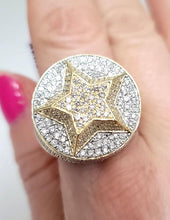 Load image into Gallery viewer, Mens 2.50ct T.W. Diamond Raised Star Ring In 14k Yellow Gold
