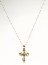 Load image into Gallery viewer, 15t Diamond Modern Cross Necklace In 10k Yellow Gold 18&quot;
