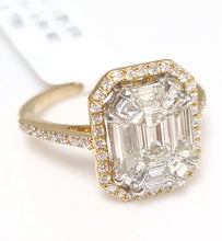 Load image into Gallery viewer, 1.64ct T.W. Emerald Composite Shape Diamond Engagement Ring In Yellow Gold
