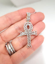 Load image into Gallery viewer, .50ct Diamond Infinity Ankh Cross Pendant In 10k Yellow Gold
