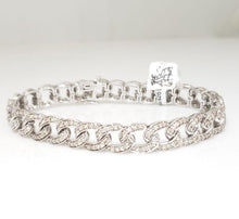 Load image into Gallery viewer, Mens 6.00ct Diamond Curb Link Chain Bracelet In 10k White Gold
