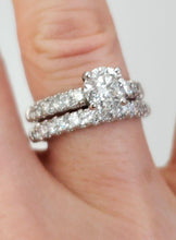 Load image into Gallery viewer, GIA 2.00ct T.W. Round Diamond Engagement Ring Bridal Set in 14k White Gold

