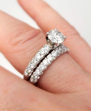 Load image into Gallery viewer, GIA 2.00ct T.W. Round Diamond Engagement Ring Bridal Set in 14k White Gold
