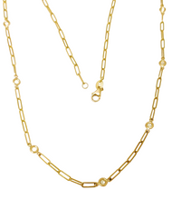 Load image into Gallery viewer, 14k Yellow Gold .55ct Diamond Paperclip Necklace 18 1/2&quot;
