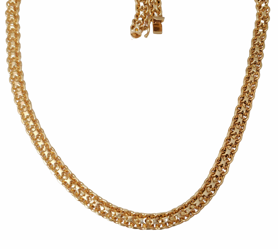 14k Yellow Gold 6.4mm Mesh Necklace Chain 18