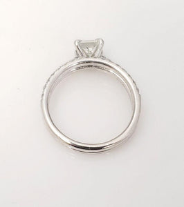 GIA Certified Square Diamond 1.46ct T.W. Engagement Bridal Set 950 Platinum
