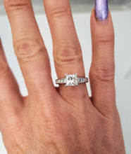 Load image into Gallery viewer, EGL Certified 1.03ct Princess Diamond Engagement Ring 1/2ct Accents

