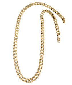 Mens Curb Link Necklace Chain in 10k Yellow Gold 49.1g 23 1/2"
