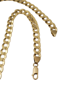 Mens Curb Link Necklace Chain in 10k Yellow Gold 49.1g 23 1/2"