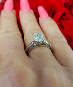 1.50ct Emerald Cut Diamond Engagement Ring in 14k White Gold