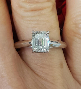 1.50ct Emerald Cut Diamond Engagement Ring in 14k White Gold