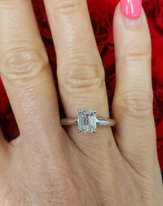 GIA Certified 1.50ct Emerald Cut Diamond Engagement Ring in 14k White Gold