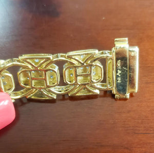 Mens 2.50ct Diamond Link Bracelet in 10k Yellow Gold