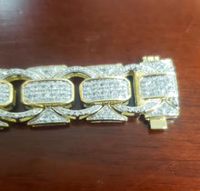 Load image into Gallery viewer, Mens 2.50ct Diamond Link Bracelet in 10k Yellow Gold
