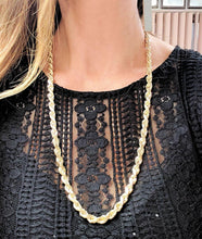 Load image into Gallery viewer, Mens 8mm Diamond Cut Solid Rope Chain Necklace in 10k Yellow Gold 28&quot;
