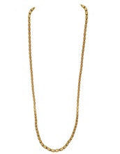 Load image into Gallery viewer, 10k Yellow Gold Italian Fancy Diamond Cut Barrel Link Chain Necklace - 24 1/2&quot;
