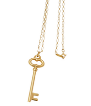 Load image into Gallery viewer, Tiffany &amp; Co. 18k Yellow Gold Key Long Necklace 36&quot;
