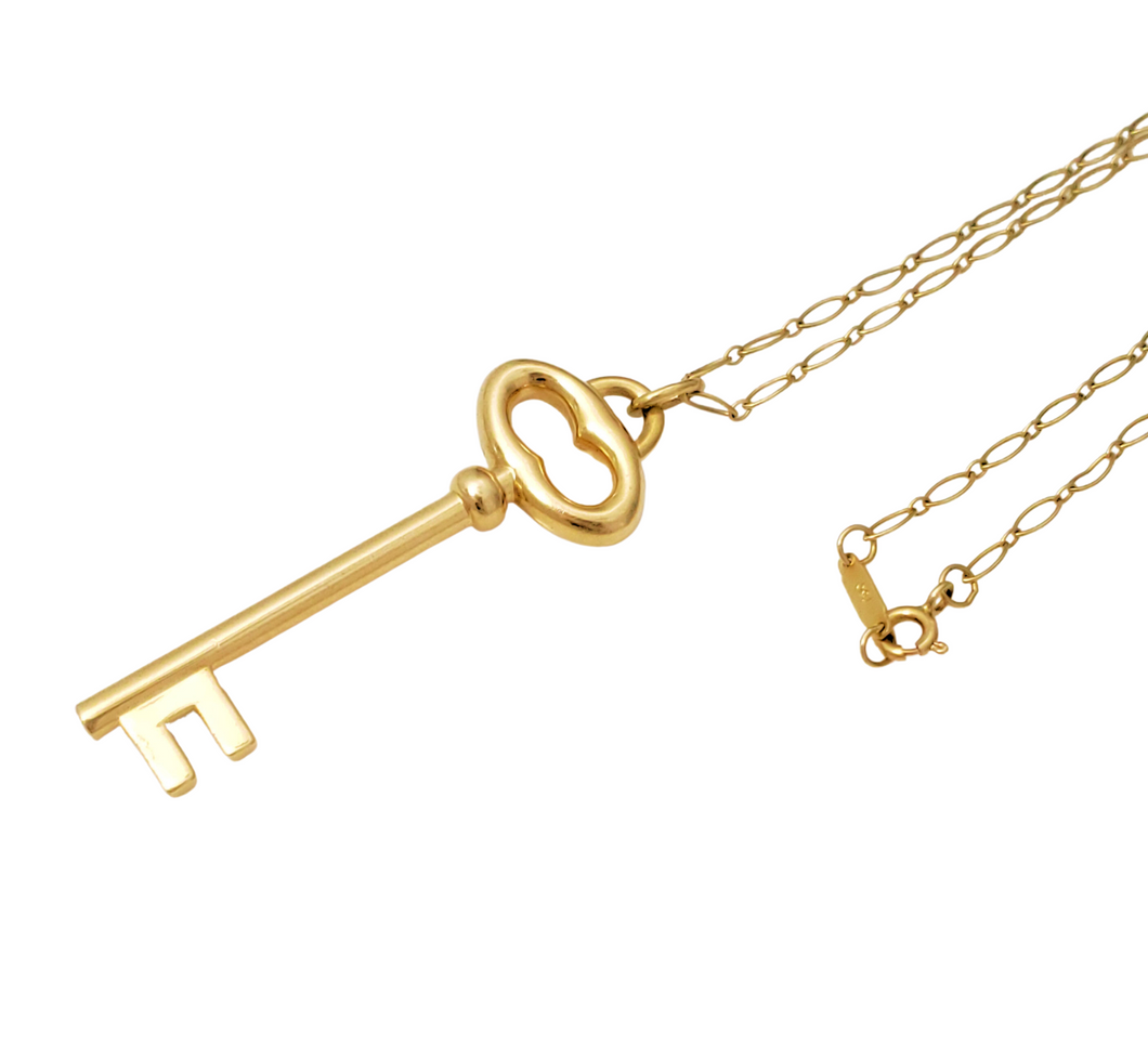 Tiffany & Co. 18k Yellow Gold Key Long Necklace 36