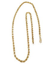 Load image into Gallery viewer, 10K Yellow Gold Diamond Cut Solid Rope Chain Necklace 3.8mm 20&quot;
