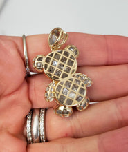 Load image into Gallery viewer, 1 1/2ct Diamond 2D Teddy Bear Pendant Charm in 10k Yellow Gold 1 1/2&quot;
