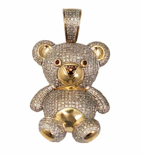 Load image into Gallery viewer, 1 1/2ct Diamond 2D Teddy Bear Pendant Charm in 10k Yellow Gold 1 1/2&quot;
