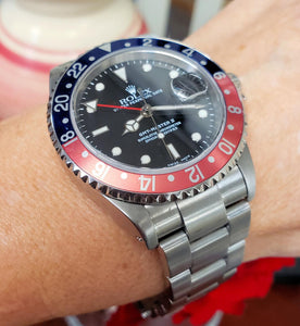 40mm Rolex GMT-Master II Red & Blue Pepsi Stainless Steel 1999 Watch 16710