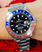 Load image into Gallery viewer, 40mm Rolex GMT-Master II Red &amp; Blue Pepsi Stainless Steel 1999 Watch 16710
