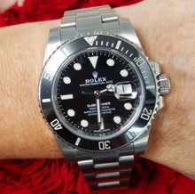 Load image into Gallery viewer, 40mm Rolex Stainless Steel Submariner Black Ceramic Bezel Oyster Auto 116610
