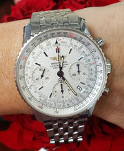 Load image into Gallery viewer, 41mm Breitling Navitimer Chronograph Stainless Steel Automatic Watch A23322
