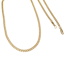 Load image into Gallery viewer, Mens 14k Yellow Gold 4mm Solid Curb Link Chain Necklace 25 1/2&quot;
