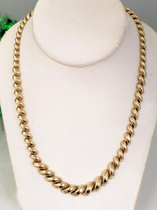 9.7-6mm Tapered Italian San Marco Necklace In 14k Yellow Gold
