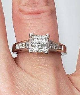 1.00ct T.W. Composite Diamond Princess Engagement Ring in 14K White Gold