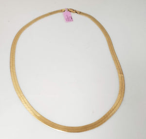 14k Yellow Gold Herringbone Chain Necklace 6mm 20"