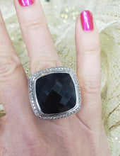 Load image into Gallery viewer, David Yurman Black Onyx &amp; Diamond 26mm Albion Ring Sterling Silver 925
