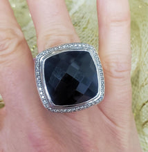 Load image into Gallery viewer, David Yurman Black Onyx &amp; Diamond 26mm Albion Ring Sterling Silver 925
