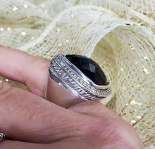 Load image into Gallery viewer, David Yurman Black Onyx &amp; Diamond 26mm Albion Ring Sterling Silver 925
