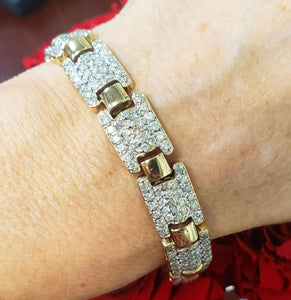 14k Yellow Gold Custom 6.00ct Diamond Link Bracelet