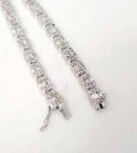 Load image into Gallery viewer, 12.00ct Baguette &amp; Round Diamond Tennis Necklace 22 1/2&quot;
