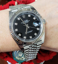 Load image into Gallery viewer, Complete - Rolex Datejust 41mm Stainless Steel 18k Gold Fluted Black Dial 126334
