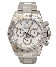Load image into Gallery viewer, NOS 40mm Rolex Daytona Stainless Steel White Dial Watch 116520
