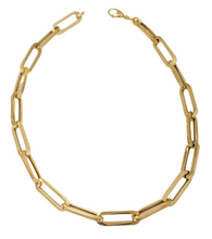 Load image into Gallery viewer, 14k Italian Gold Hollow 10mm Chunky Paperclip Necklace Chain 18&quot;
