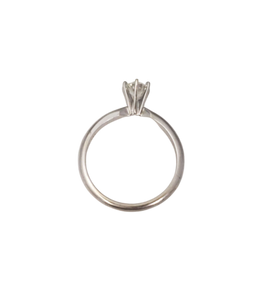 14K White Gold .37ctw Round Diamond Solitaire Engagement / Promise Ring