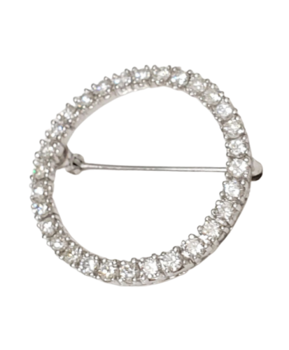 1 1/2ct T.W. Round Diamond Brooch in Platinum (VS1-VS2/G)