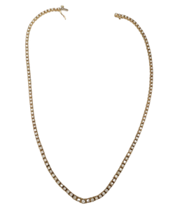 5.00ct T.W. Diamond V Tennis Necklace in 14k Yellow Gold 17"