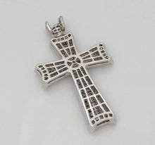 Load image into Gallery viewer, Mens 14k White Gold 8.00ct Diamond Cross Crucifix Gallery Pendant 3.24&quot; 41g
