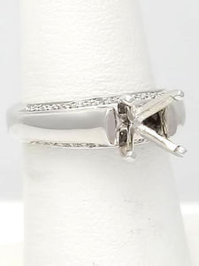 750 18k WHITE GOLD .26ct ROUND DIAMOND FOUR PRONG ENGAGEMENT SEMI MOUNT RING