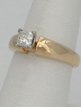 Load image into Gallery viewer, LADIES 14K YELLOW GOLD .56ct PRINCESS SOLITAIRE DIAMOND ENGAGEMENT RING 6 3/4
